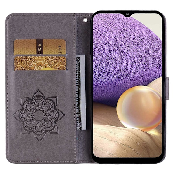 Til Samsung Galaxy A26 5G Wallet Case Ugle Blomst Præget Rhinestone Læder Cover Multicolor Style F