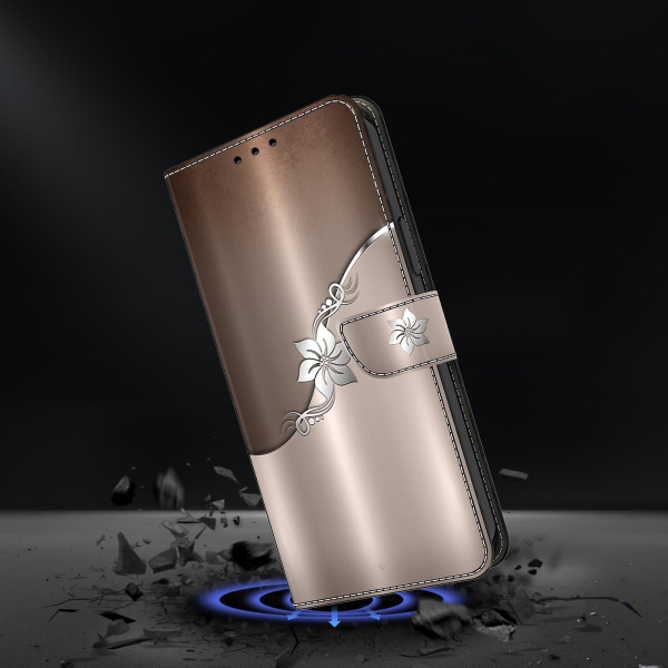 Plånbok Phone case För Motorola Moto G54 5g Case 3d Mönsterutskrift Läder Flip Cover Silver Flower