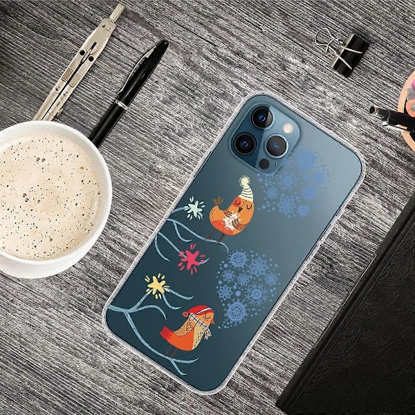 iPhone 16 Pro -kuori, jouluaiheinen pehmeä TPU-puhelinkuori - Orava Multicolor Birds