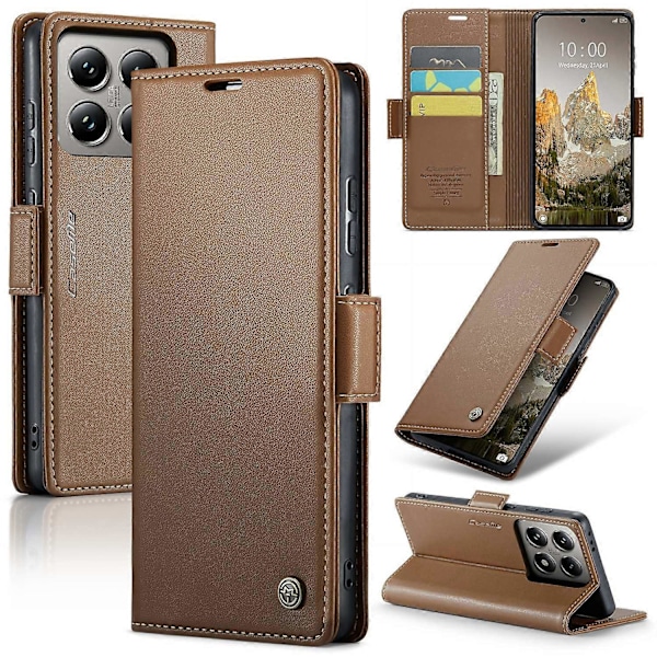 Til Xiaomi 14T Pro Case CASEME 023 Serie RFID Blokerende Blankt Stativ Telefon Cover Multicolor Style C