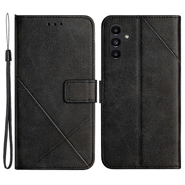 Fodral för Samsung Galaxy A55 5G Läder Enfärgat Imprimerat Skal med Handledsrem Multicolor Black