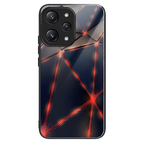 För Xiaomi Redmi 12 5G/Poco M6 Pro 5G Mobilskal TPU Ram Härdat Glas Baksida Multicolor Red Line