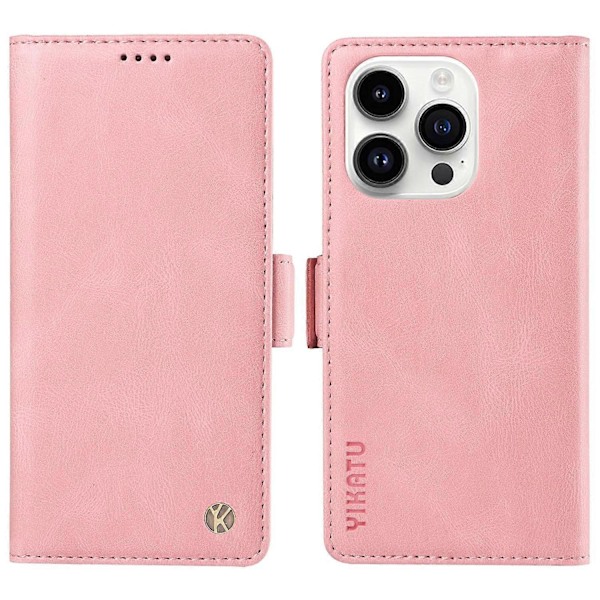 YIKATU YK-005 för iPhone 14 Pro Folio Flip Fodral PU Läder Hud-känsla Ställ Plånbok Mobilskal Multicolor Style G