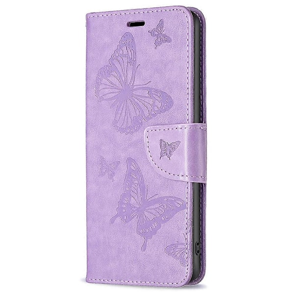 Til Nokia G42/G310 Sommerfugl Præget Telefon Cover Læder Stand Wallet Cover med Rem Multicolor Style F