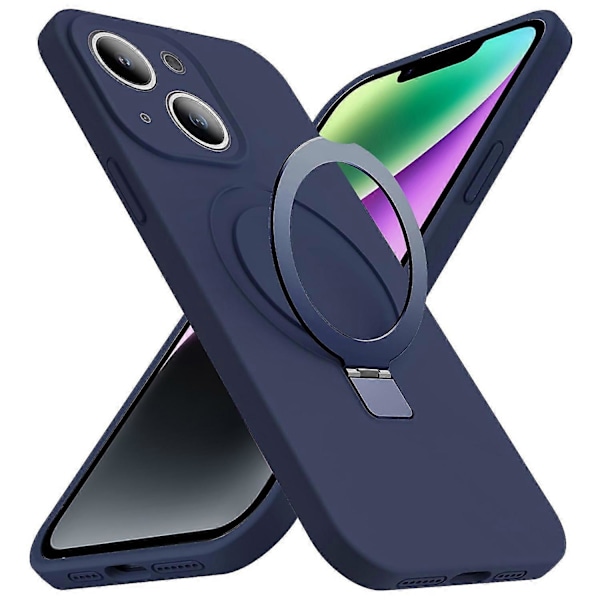 iPhone 14 Magneettinen Puhelinkotelo Piilotetulla Jalustalla Suojakuori Iskunkestävä Nestemäinen Silikonikuori Multicolor Style E