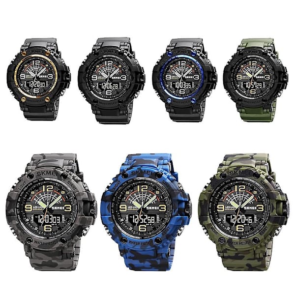 Skmei 1617 Double Nights Dial Watch, Färg: Army Green Camouflage Not Specified