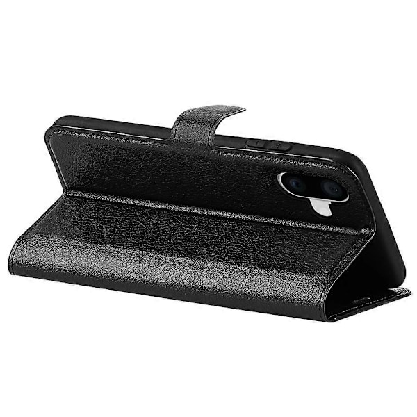 Læder telefoncover med pung og litchi-tekstur til iPhone 16 Multicolor Style H