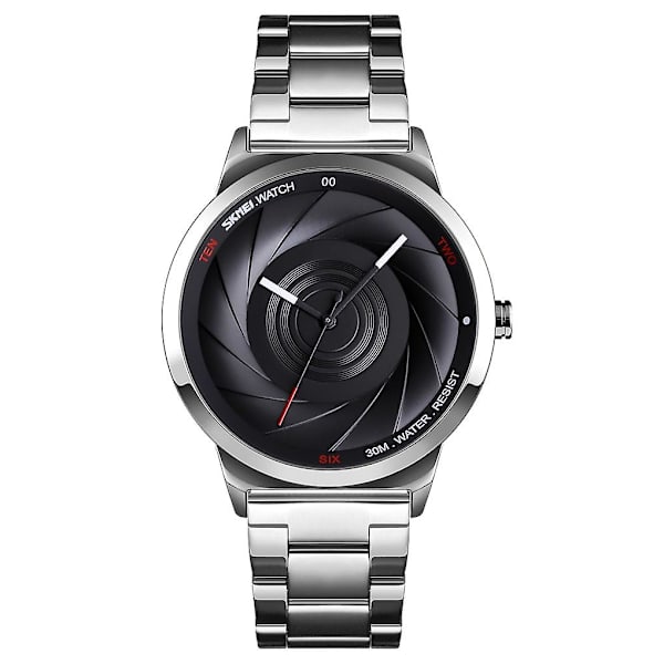 Skmei 9210 3D Overflade Vandtæt Quartz Herreur Sølv Blå Silver black