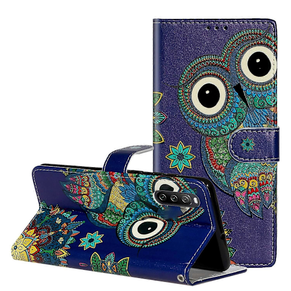 Plånboksfodral för Sony Xperia 10 V Mönstertryck PU Läder Ställ Telefonskal med Rem Multicolor Style B