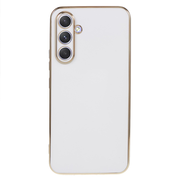 Mjukt Tpu- case för Samsung Galaxy S23 Fe, glänsande 6d galvaniseringstelefon skyddande cover White