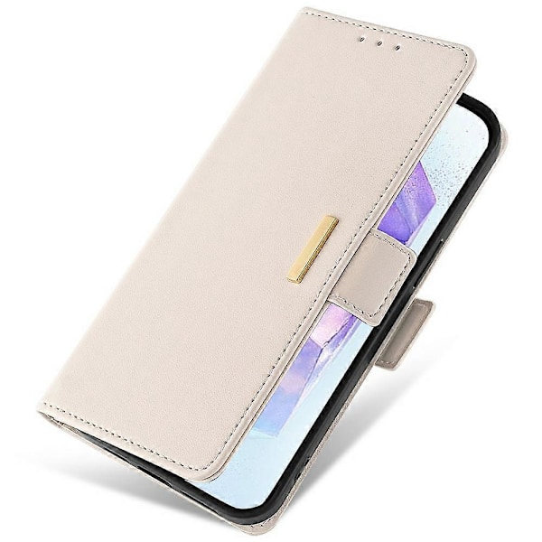 Læder Wallet Case med RFID-blokering og stativ til Samsung Galaxy A26 5G med håndrem - Grøn Multicolor White