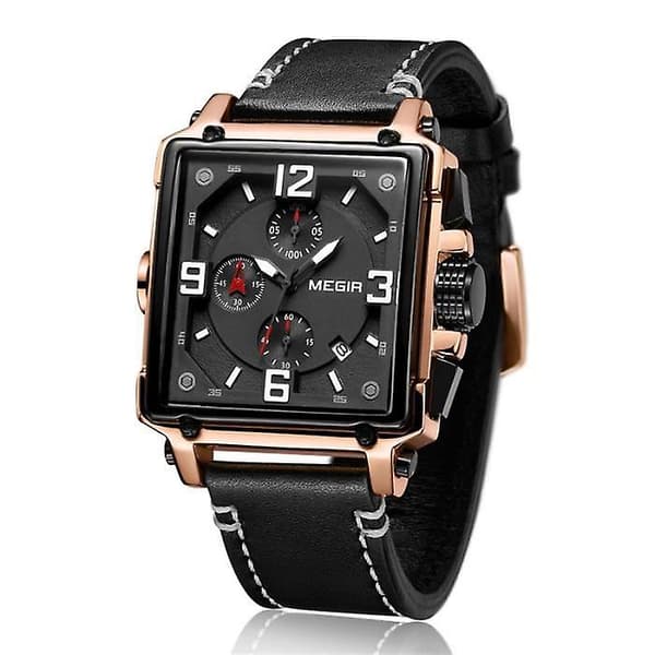 Sport Chronograph Square Dial armbandsur för män