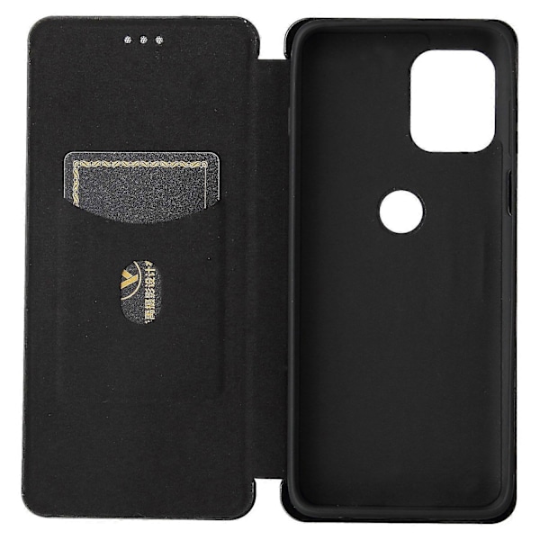 Auto-absorberende Stand Carbon Fiber Tekstur Læder Shell Cover til Motorola Edge S/Moto G100