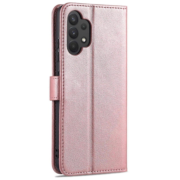 AZNS PU Läder Plånboksfodral Ställ Telefonskal för Samsung Galaxy A32 4G (EU Version) Multicolor Style D