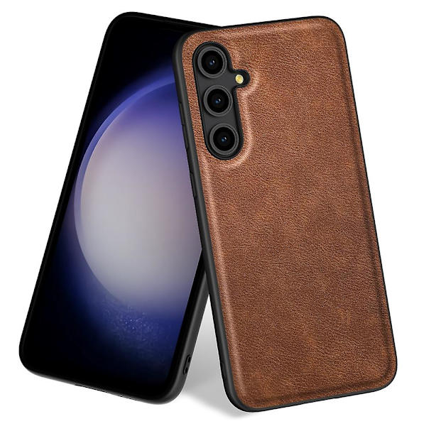 Samsung Galaxy S23 Fe Retro -puhelinkotelo, PU-nahkapäällysteinen TPU+PC, liukumaton ote Brown