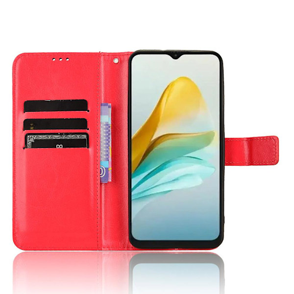 För Zte Blade A53 Pro Case Läder Cover Med Plånboksställ Red