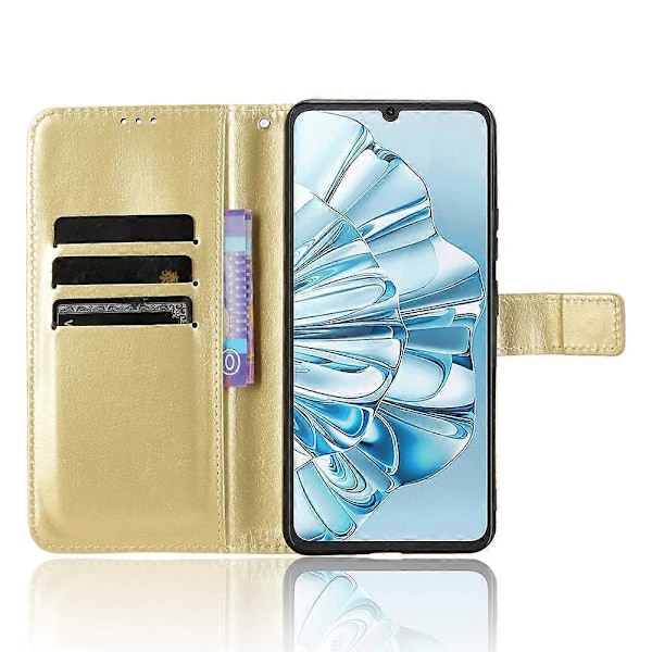 Til Cubot A20 Etui Crazy Horse Tekstur PU Læder Telefon Wallet Cover- Multicolor Gold
