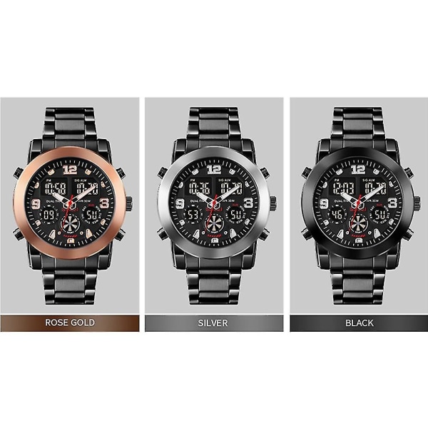 Skmei 1642 Elektronisk watch med tre skärmar Black
