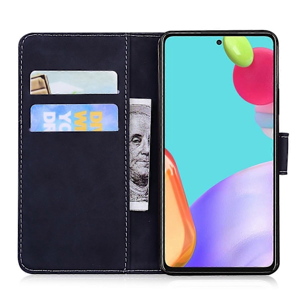 Plånboksdesign Enfärgat Läder Telefonfodral Ställskydd för Samsung Galaxy A52 4G/5G/A52s 5G Multicolor Style A