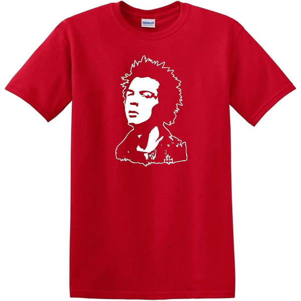 Sid Vicious Sex Pistols Punk Che Guevara T-shirt i tung bomull Red L