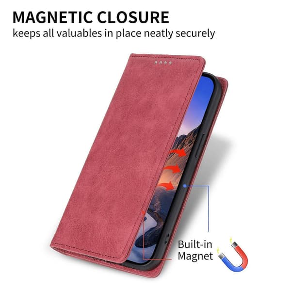 DF-05 Stand Cover til iPhone 15 Plus, PU Læder Smartphone Etui RFID Blokerende Telefon Shell Wallet Multicolor Style C