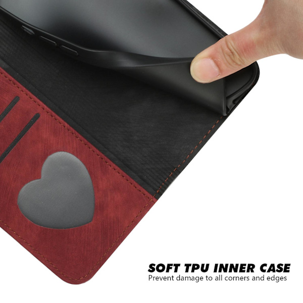 För Samsung Galaxy S23 Fe Plånbok Pu Läder Cover Stativ Case med rem Red