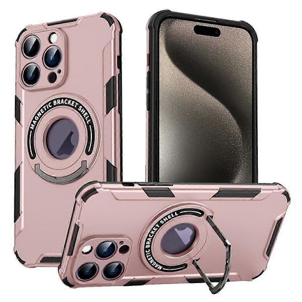 Skyddsfodral med Ställ för iPhone 15 Pro Max PC+TPU Mobilskal Kompatibelt med MagSafe Multicolor Style D