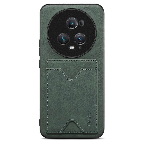 DENIOR Takakansi Honor Magic5 Pro -puhelimelle, PU-nahkapäällysteinen TPU-kotelo jalustalla ja korttipaikalla Multicolor Style C