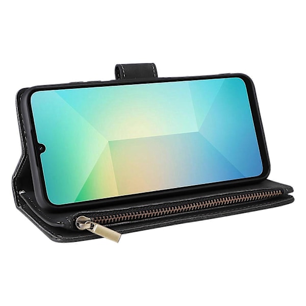Til Samsung Galaxy A06 Etui Lynlås Pung Multiple Kortpladser Læder Telefon Cover Multicolor Style C