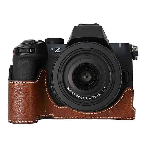 Kamerataske til Nikon Z 50 II, stor udskæring, litchi-tekstur, PU-læder, beskyttelsescover Multicolor Coffee