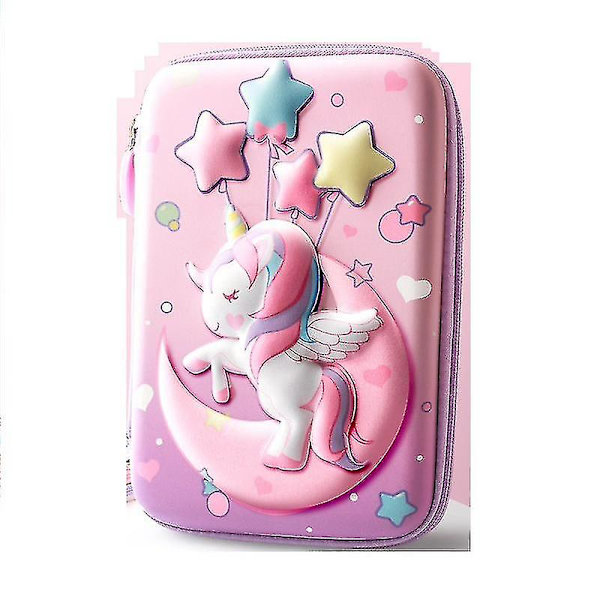 3d Eva Unicorn söt case Tecknad brevpapperslåda Flickor Färg Pennlåda Student Case Skolmaterial Ipad- case