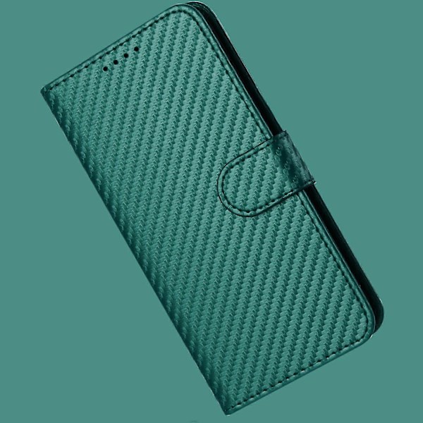 Plånboksfodral för iPhone 17 Pro Max med rem, kolfibertextur läder mobilskal Multicolor Blackish Green
