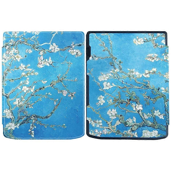 Til PocketBook InkPad Color 2/3 PB743 E-Reader Etui Mønstertryk PU Læder Flip Cover Multicolor Plum Blossom