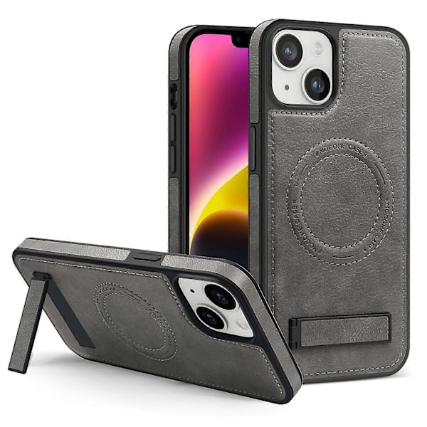 Skal för iPhone 14 Plus Kompatibelt med MagSafe Slim-Fit PU Läderbelagd TPU+PC Skal Multicolor Style B