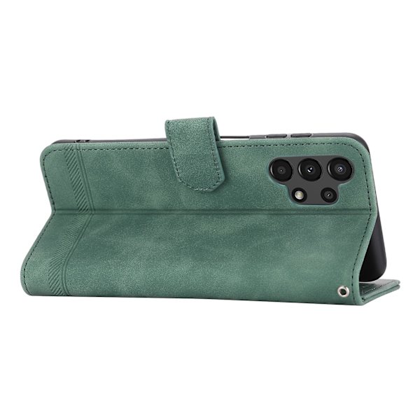 Dierfeng Df-03 Wallet Telefon Cover til Samsung Galaxy A13 4g / 5g, Stand PU Læder Linjer Præget Telefon Cover Green