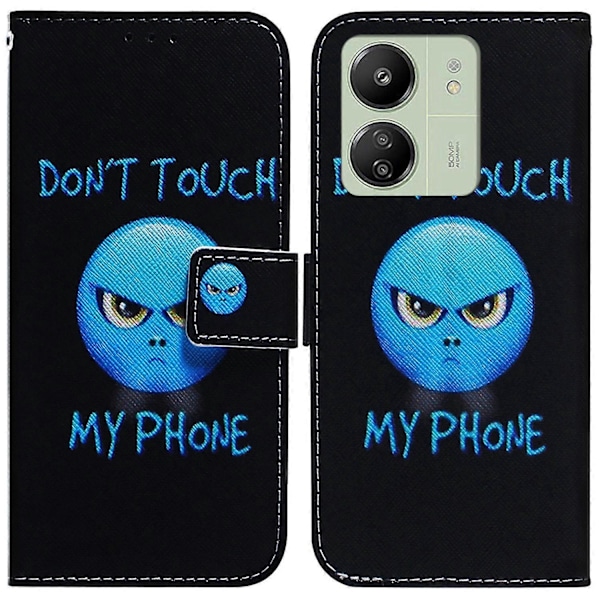 Til Xiaomi Redmi 13C 4G/13C 5G/Poco C65 4G/Poco M6 5G/13R 5G Etui PU Læder Wallet Stand Cover Multicolor Don&#39;t Touch My Phone