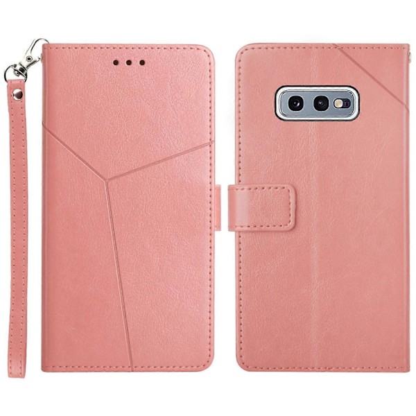 Imprægnering Y-formet Linje Anti-drop Beskyttelse Tegnebog Stativ Læder Telefon Cover til Samsung Multicolor Style E