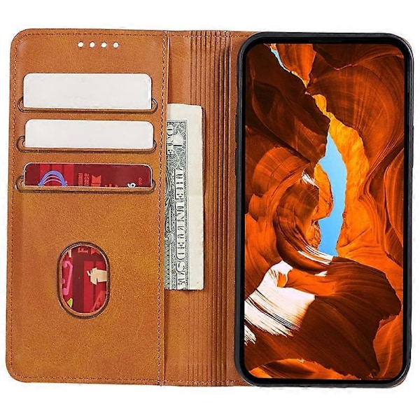 För Nokia XR21 Affärsstil Kalvtextur Läder Telefonfodral Magnetisk Stängning Ställ Plånboksfodral Multicolor Style C