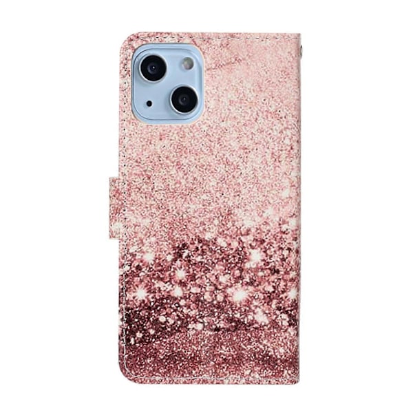 Mönstertryckt PU Läder Mobiltelefon Skyddsfodral för iPhone 13 6.1 tum Multicolor Style G