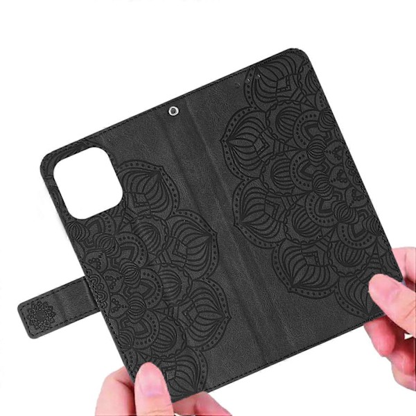 Til Xiaomi Redmi Note 12 4G PU Læder Mandala Blomster Præget Telefon Etui Wallet Stand Flip Cover Multicolor Style A