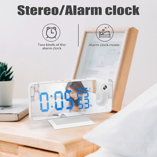 Projekt Alarm C Med FM Radio, Temperatur Overvågning, Klar Stort Ciffer, Senge C