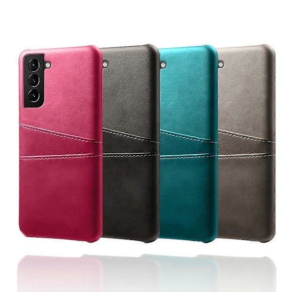 KSQ Velbeskyttet PU Læderbelagt Hård PC-etui med Design med Dobbelte Kortpladser til Samsung Galaxy Multicolor Style H