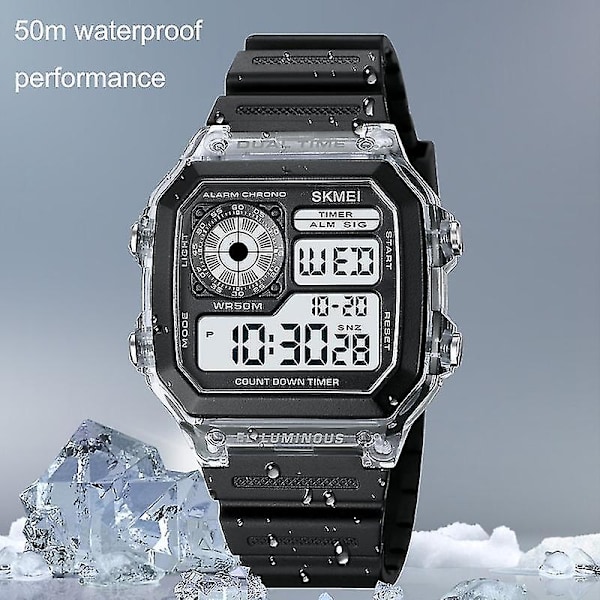Skmei 1998 Transparent Shl Watch för utomhusbruk White