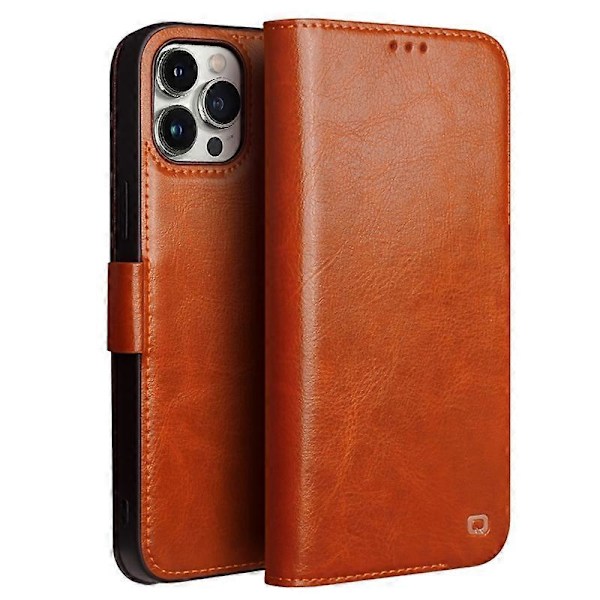 QIALINO Fodral för iPhone 12 Pro Max Anti-fall Äkta Läder Plånboksfodral Multicolor Style C