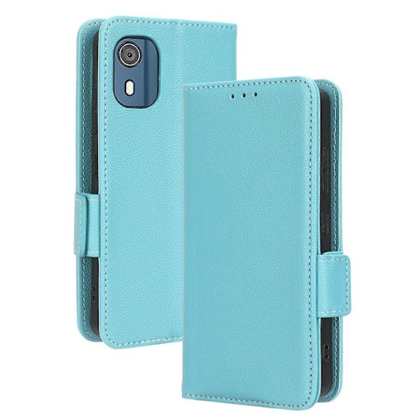 PU Læder Telefonpung til Nokia C02, Litchi Tekstur Stand Telefoncover Multicolor Style E