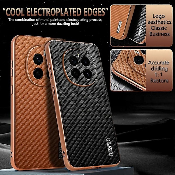 AZNS For Honor Magic7 5G -kotelo, galvanointi, hiilikuitukuvio, PU+TPU-puhelinkotelo Multicolor Style A