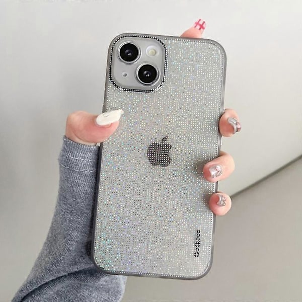 Q.COO iPhone 14 -puhelinkotelo, pehmeä TPU, kimalteleva valoa taittava design Multicolor Style C