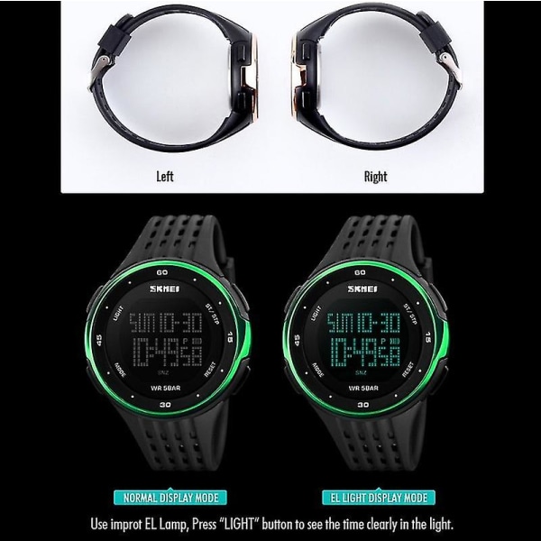 Skmei 1219 elektronisk watch med flera funktioner för män - Snygg blå Skmei 1219 elektronisk watch med flera funktioner för män Black
