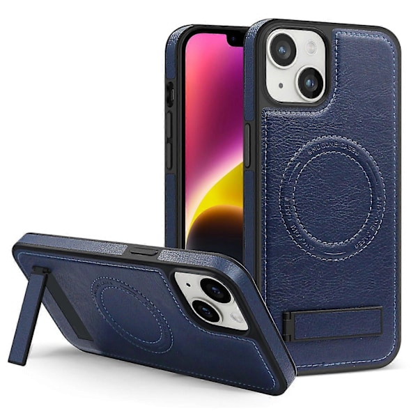 Skal för iPhone 14 Plus Kompatibelt med MagSafe Slim-Fit PU Läderbelagd TPU+PC Skal Multicolor Style A
