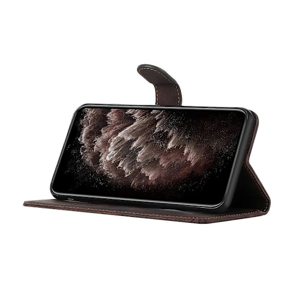 Mobilskal för iPhone 17 Pro med rem, präglat PU-läder, plånboksställ Multicolor Coffee